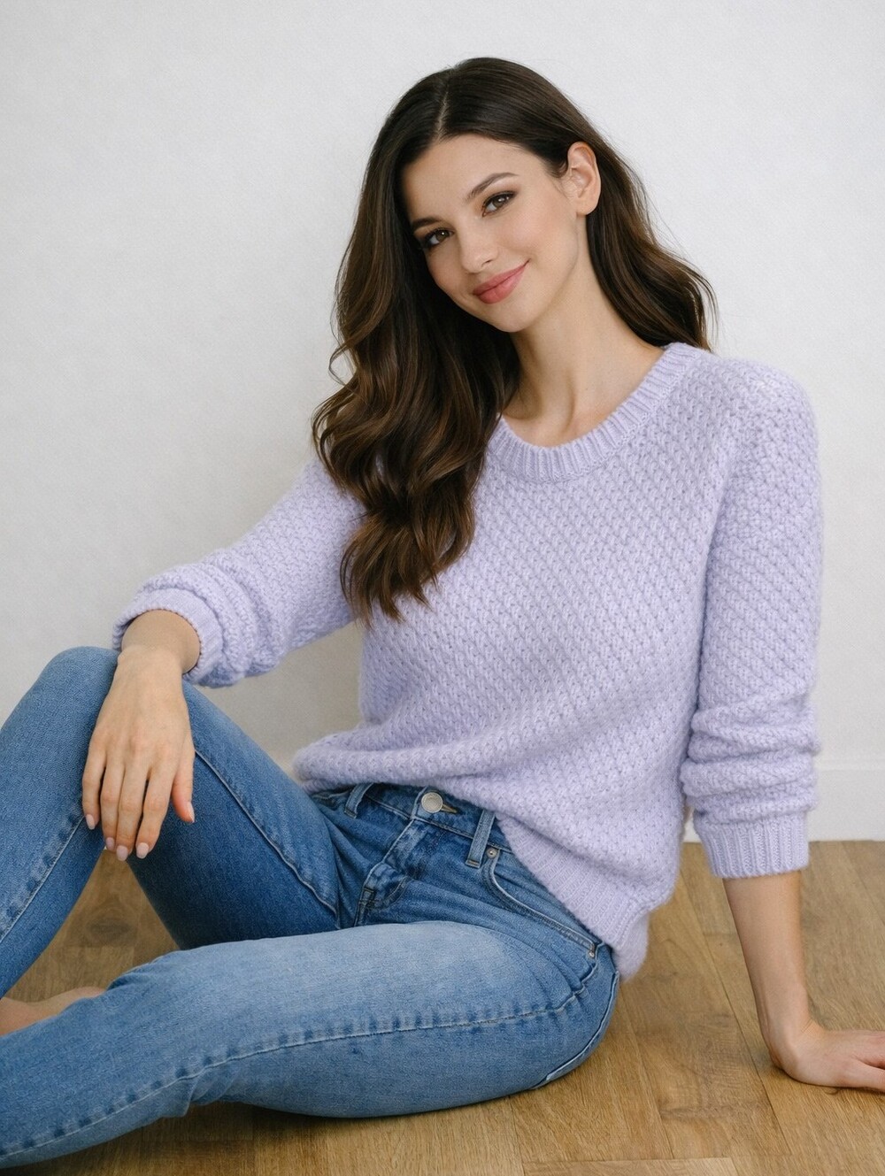 Universal Thread Lavender Chunky Crewneck Sweater, Small